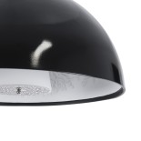 GloboStar® SERENIA 01151 Μοντέρνο Κρεμαστό Φωτιστικό Καμπάνα Μονόφωτο 1 x E27 IP20 Μαύρο & Λευκό Γύψο - Μ40 x Π40 x Υ20cm