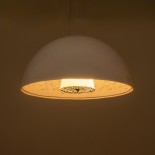 GloboStar® SERENIA 01152 Μοντέρνο Κρεμαστό Φωτιστικό Καμπάνα Μονόφωτο 1 x E27 IP20 Λευκό Γύψο - Μ40 x Π40 x Υ20cm