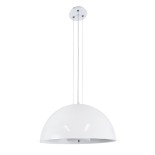 GloboStar® SERENIA 01152 Μοντέρνο Κρεμαστό Φωτιστικό Καμπάνα Μονόφωτο 1 x E27 IP20 Λευκό Γύψο - Μ40 x Π40 x Υ20cm