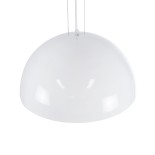 GloboStar® SERENIA 01152 Μοντέρνο Κρεμαστό Φωτιστικό Καμπάνα Μονόφωτο 1 x E27 IP20 Λευκό Γύψο - Μ40 x Π40 x Υ20cm
