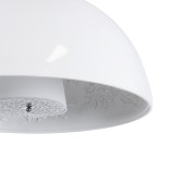 GloboStar® SERENIA 01152 Μοντέρνο Κρεμαστό Φωτιστικό Καμπάνα Μονόφωτο 1 x E27 IP20 Λευκό Γύψο - Μ40 x Π40 x Υ20cm
