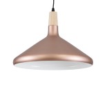 GLOBOSTAR® FELICITA 01223 Μοντέρνο Κρεμαστό Φωτιστικό Οροφής με Ντουί 1 x E27 AC 220-240V IP20 - Χάλκινο & Λευκό - Μ40 x Π40 x Υ30cm