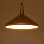 GLOBOSTAR® FELICITA 01223 Μοντέρνο Κρεμαστό Φωτιστικό Οροφής με Ντουί 1 x E27 AC 220-240V IP20 - Χάλκινο & Λευκό - Μ40 x Π40 x Υ30cm