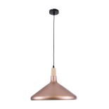 GLOBOSTAR® FELICITA 01223 Μοντέρνο Κρεμαστό Φωτιστικό Οροφής με Ντουί 1 x E27 AC 220-240V IP20 - Χάλκινο & Λευκό - Μ40 x Π40 x Υ30cm