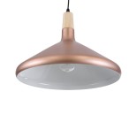 GLOBOSTAR® FELICITA 01223 Μοντέρνο Κρεμαστό Φωτιστικό Οροφής με Ντουί 1 x E27 AC 220-240V IP20 - Χάλκινο & Λευκό - Μ40 x Π40 x Υ30cm