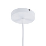 GloboStar® INGLEY 01225 Μοντέρνο Κρεμαστό Φωτιστικό Πλέγμα Μονόφωτο 1 x E27 IP20 Λευκό Μέταλλο με Λευκό Γυαλί - Μ26 x Π26 x Υ21cm