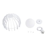 GloboStar® INGLEY 01225 Μοντέρνο Κρεμαστό Φωτιστικό Πλέγμα Μονόφωτο 1 x E27 IP20 Λευκό Μέταλλο με Λευκό Γυαλί - Μ26 x Π26 x Υ21cm