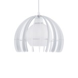 GloboStar® INGLEY 01225 Μοντέρνο Κρεμαστό Φωτιστικό Πλέγμα Μονόφωτο 1 x E27 IP20 Λευκό Μέταλλο με Λευκό Γυαλί - Μ26 x Π26 x Υ21cm