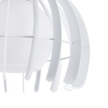 GloboStar® INGLEY 01225 Μοντέρνο Κρεμαστό Φωτιστικό Πλέγμα Μονόφωτο 1 x E27 IP20 Λευκό Μέταλλο με Λευκό Γυαλί - Μ26 x Π26 x Υ21cm