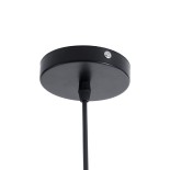GloboStar® INGLEY 01226 Μοντέρνο Κρεμαστό Φωτιστικό Πλέγμα Μονόφωτο 1 x E27 IP20 Μαύρο Μέταλλο με Λευκό Γυαλί - Μ26 x Π26 x Υ21cm