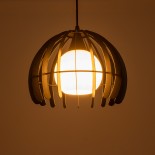 GloboStar® INGLEY 01226 Μοντέρνο Κρεμαστό Φωτιστικό Πλέγμα Μονόφωτο 1 x E27 IP20 Μαύρο Μέταλλο με Λευκό Γυαλί - Μ26 x Π26 x Υ21cm