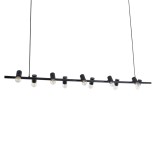 GloboStar® ALFREDA 01242 Μοντέρνο Κρεμαστό Φωτιστικό Ράγα Πολύφωτο 10 x E27 IP20 Μαύρο Μέταλλο - Μ140 x Π18 x Υ7cm