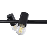 GloboStar® ALFREDA 01242 Μοντέρνο Κρεμαστό Φωτιστικό Ράγα Πολύφωτο 10 x E27 IP20 Μαύρο Μέταλλο - Μ140 x Π18 x Υ7cm
