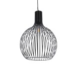 GloboStar® SCANDI 01266 Μοντέρνο Κρεμαστό Φωτιστικό Οροφής Μονόφωτο 1 x E27 AC220-240V IP20 - Φ38 x Υ50cm - Μαύρο Μεταλλικό Καμπάνα - 5 Χρόνια Εγγύηση