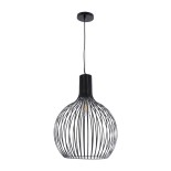 GloboStar® SCANDI 01266 Μοντέρνο Κρεμαστό Φωτιστικό Οροφής Μονόφωτο 1 x E27 AC220-240V IP20 - Φ38 x Υ50cm - Μαύρο Μεταλλικό Καμπάνα - 5 Χρόνια Εγγύηση