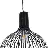 GloboStar® SCANDI 01266 Μοντέρνο Κρεμαστό Φωτιστικό Οροφής Μονόφωτο 1 x E27 AC220-240V IP20 - Φ38 x Υ50cm - Μαύρο Μεταλλικό Καμπάνα - 5 Χρόνια Εγγύηση