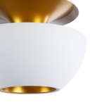 GloboStar® SEVILLE 01268 Μοντέρνο Κρεμαστό Φωτιστικό Καμπάνα Μονόφωτο 1 x E27 IP20 Λευκό & Χρυσό Μέταλλο - Μ35 x Π35 x Υ35cm