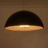 GloboStar® SERENIA 01270 Μοντέρνο Κρεμαστό Φωτιστικό Καμπάνα Μονόφωτο 1 x E27 IP20 Μαύρο Μέταλλο με Λευκό Γύψο - Μ60 x Π60 x Υ30cm