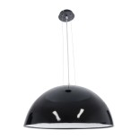 GloboStar® SERENIA 01270 Μοντέρνο Κρεμαστό Φωτιστικό Καμπάνα Μονόφωτο 1 x E27 IP20 Μαύρο Μέταλλο με Λευκό Γύψο - Μ60 x Π60 x Υ30cm