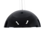 GloboStar® SERENIA 01270 Μοντέρνο Κρεμαστό Φωτιστικό Καμπάνα Μονόφωτο 1 x E27 IP20 Μαύρο Μέταλλο με Λευκό Γύψο - Μ60 x Π60 x Υ30cm
