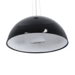 GloboStar® SERENIA 01270 Μοντέρνο Κρεμαστό Φωτιστικό Καμπάνα Μονόφωτο 1 x E27 IP20 Μαύρο Μέταλλο με Λευκό Γύψο - Μ60 x Π60 x Υ30cm