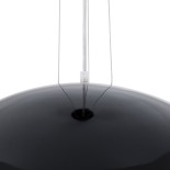 GloboStar® SERENIA 01270 Μοντέρνο Κρεμαστό Φωτιστικό Καμπάνα Μονόφωτο 1 x E27 IP20 Μαύρο Μέταλλο με Λευκό Γύψο - Μ60 x Π60 x Υ30cm