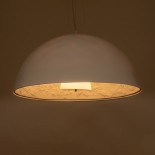 GloboStar® SERENIA WHITE 01271 Μοντέρνο Κρεμαστό Φωτιστικό Οροφής Μονόφωτο 1 x E27 AC220-240V IP20 - Φ60 x Υ30cm - Λευκό Γύψινο Καμπάνα - 5 Χρόνια Εγγύηση