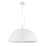 GloboStar® SERENIA WHITE 01271 Μοντέρνο Κρεμαστό Φωτιστικό Οροφής Μονόφωτο 1 x E27 AC220-240V IP20 - Φ60 x Υ30cm - Λευκό Γύψινο Καμπάνα - 5 Χρόνια Εγγύηση