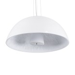 GloboStar® SERENIA WHITE 01271 Μοντέρνο Κρεμαστό Φωτιστικό Οροφής Μονόφωτο 1 x E27 AC220-240V IP20 - Φ60 x Υ30cm - Λευκό Γύψινο Καμπάνα - 5 Χρόνια Εγγύηση