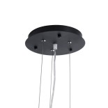 GloboStar® SERENIA 01272 Μοντέρνο Κρεμαστό Φωτιστικό Καμπάνα Μονόφωτο 1 x E27 IP20 Μαύρο Μέταλλο με Λευκό Γύψο - Μ90 x Π90 x Y40cm