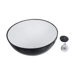 GloboStar® SERENIA 01272 Μοντέρνο Κρεμαστό Φωτιστικό Καμπάνα Μονόφωτο 1 x E27 IP20 Μαύρο Μέταλλο με Λευκό Γύψο - Μ90 x Π90 x Y40cm