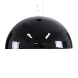 GloboStar® SERENIA 01272 Μοντέρνο Κρεμαστό Φωτιστικό Καμπάνα Μονόφωτο 1 x E27 IP20 Μαύρο Μέταλλο με Λευκό Γύψο - Μ90 x Π90 x Y40cm