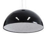 GloboStar® SERENIA 01272 Μοντέρνο Κρεμαστό Φωτιστικό Καμπάνα Μονόφωτο 1 x E27 IP20 Μαύρο Μέταλλο με Λευκό Γύψο - Μ90 x Π90 x Y40cm