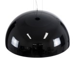 GloboStar® SERENIA 01272 Μοντέρνο Κρεμαστό Φωτιστικό Καμπάνα Μονόφωτο 1 x E27 IP20 Μαύρο Μέταλλο με Λευκό Γύψο - Μ90 x Π90 x Y40cm
