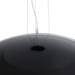 GloboStar® SERENIA 01272 Μοντέρνο Κρεμαστό Φωτιστικό Καμπάνα Μονόφωτο 1 x E27 IP20 Μαύρο Μέταλλο με Λευκό Γύψο - Μ90 x Π90 x Y40cm