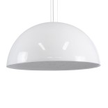 GloboStar® SERENIA WHITE 01273 Μοντέρνο Κρεμαστό Φωτιστικό Οροφής Μονόφωτο 1 x E27 AC220-240V IP20 - Φ90 x Υ40cm - Λευκό Γύψινο Καμπάνα - 5 Χρόνια Εγγύηση