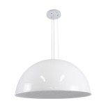 GloboStar® SERENIA WHITE 01273 Μοντέρνο Κρεμαστό Φωτιστικό Οροφής Μονόφωτο 1 x E27 AC220-240V IP20 - Φ90 x Υ40cm - Λευκό Γύψινο Καμπάνα - 5 Χρόνια Εγγύηση