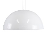 GloboStar® SERENIA WHITE 01273 Μοντέρνο Κρεμαστό Φωτιστικό Οροφής Μονόφωτο 1 x E27 AC220-240V IP20 - Φ90 x Υ40cm - Λευκό Γύψινο Καμπάνα - 5 Χρόνια Εγγύηση