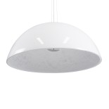 GloboStar® SERENIA WHITE 01273 Μοντέρνο Κρεμαστό Φωτιστικό Οροφής Μονόφωτο 1 x E27 AC220-240V IP20 - Φ90 x Υ40cm - Λευκό Γύψινο Καμπάνα - 5 Χρόνια Εγγύηση