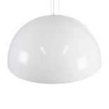 GloboStar® SERENIA WHITE 01273 Μοντέρνο Κρεμαστό Φωτιστικό Οροφής Μονόφωτο 1 x E27 AC220-240V IP20 - Φ90 x Υ40cm - Λευκό Γύψινο Καμπάνα - 5 Χρόνια Εγγύηση