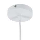 GloboStar® FELICITA 01277 Μοντέρνο Κρεμαστό Φωτιστικό Καμπάνα Μονόφωτο 1 x E27 IP20 Ασημί Μέταλλο με Μπεζ Ξύλο - Μ30 x Π30 x Υ25cm
