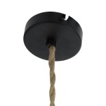 GloboStar® TRIBECA 01319 Μοντέρνο Κρεμαστό Φωτιστικό Καμπάνα Μονόφωτο 1 x E27 IP20 Γκρι Τσιμέντο με Μπεζ Σχοινί - Μ20 x Π20 x Υ26cm