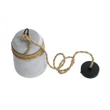 GloboStar® TRIBECA 01319 Μοντέρνο Κρεμαστό Φωτιστικό Καμπάνα Μονόφωτο 1 x E27 IP20 Γκρι Τσιμέντο με Μπεζ Σχοινί - Μ20 x Π20 x Υ26cm