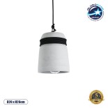 GloboStar® TRIBECA 01320 Μοντέρνο Κρεμαστό Φωτιστικό Καμπάνα Μονόφωτο 1 x E27 IP20 Γκρι Τσιμέντο - Μ20 x Π20 x Υ26cm