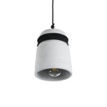 GloboStar® TRIBECA 01320 Μοντέρνο Κρεμαστό Φωτιστικό Καμπάνα Μονόφωτο 1 x E27 IP20 Γκρι Τσιμέντο - Μ20 x Π20 x Υ26cm