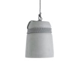 GloboStar® TRIBECA 01321 Μοντέρνο Industrial Κρεμαστό Φωτιστικό Οροφής Μονόφωτο 1 x E27 AC220-240V IP20 - Φ20 x Υ26cm - Γκρι Τσιμέντο Καμπάνα - 5 Χρόνια Εγγύηση