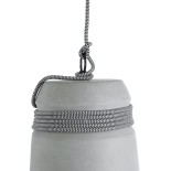 GloboStar® TRIBECA 01321 Μοντέρνο Industrial Κρεμαστό Φωτιστικό Οροφής Μονόφωτο 1 x E27 AC220-240V IP20 - Φ20 x Υ26cm - Γκρι Τσιμέντο Καμπάνα - 5 Χρόνια Εγγύηση