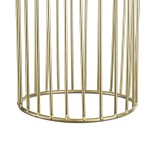 GloboStar® DURANT 01322 Μοντέρνο Κρεμαστό Φωτιστικό Πλέγμα Μονόφωτο 1 x E27 IP20 Γκρι Τσιμέντο με Χρυσό Μέταλλο - Μ12 x Π12 x Υ40cm