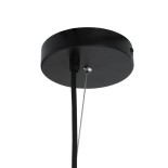 GloboStar® DURANT 01324 Μοντέρνο Κρεμαστό Φωτιστικό Πλέγμα Μονόφωτο 1 x E27 IP20 Γκρι Τσιμέντο με Χρυσό Μέταλλο - Μ35 x Π35 x Υ35cm