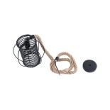 GLOBOSTAR® ORVAL 01689 Μοντέρνο Κρεμαστό Φωτιστικό Οροφής με Ντουί 1 x E27 AC 220-240V IP20 - Μαύρο & Μπεζ - Μ20 x Π20 x Υ20cm